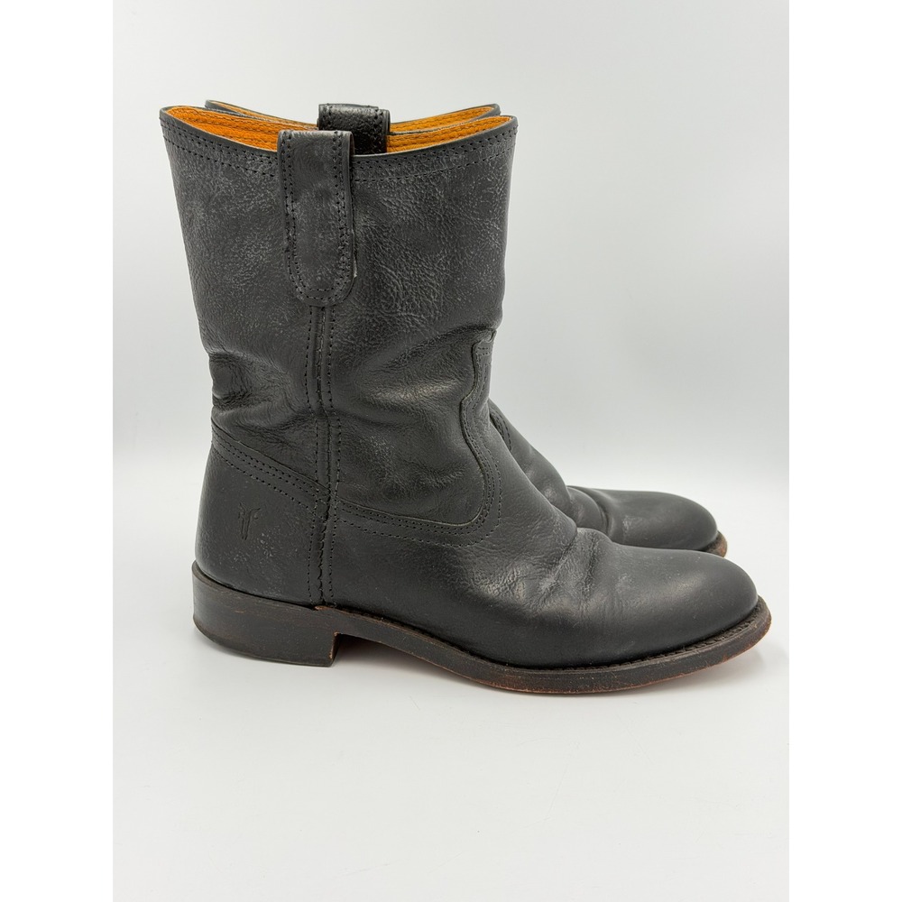 Vintage Frye Campus Boots Womens 6.5 M Black Leather Made USA